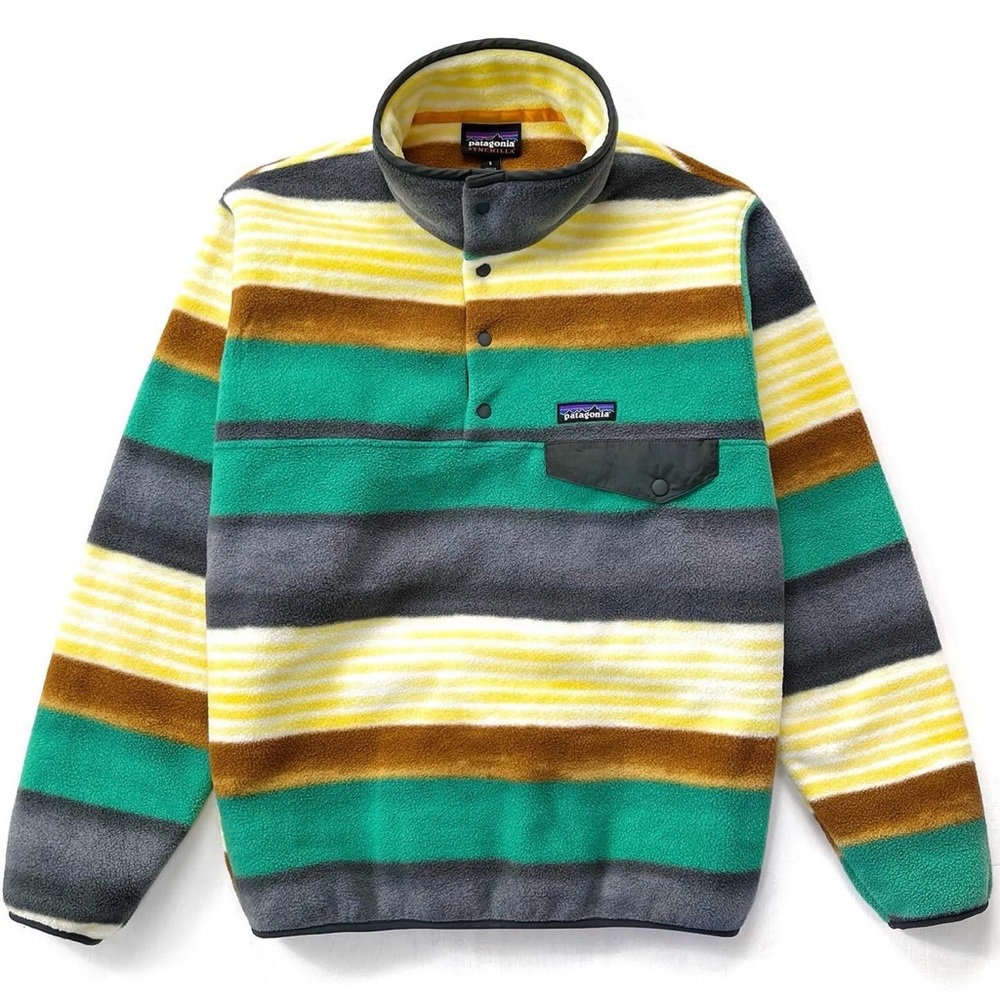 Men’s Patagonia Synchilla Snap-T Painted Fitz Stripe sz XL